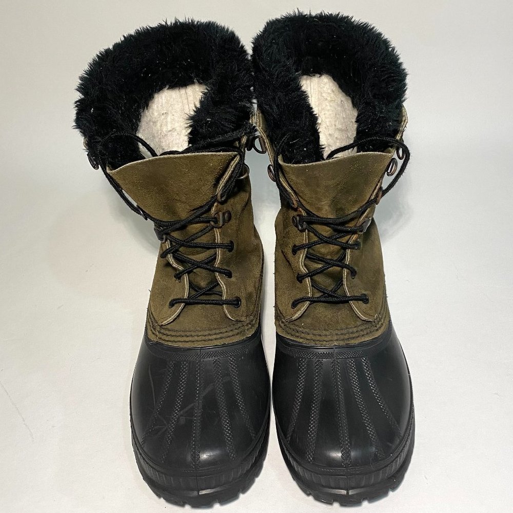 Sorel Kaufman Canada Steel Shank Leather Wool Lined Winter Boots Men's Size 9